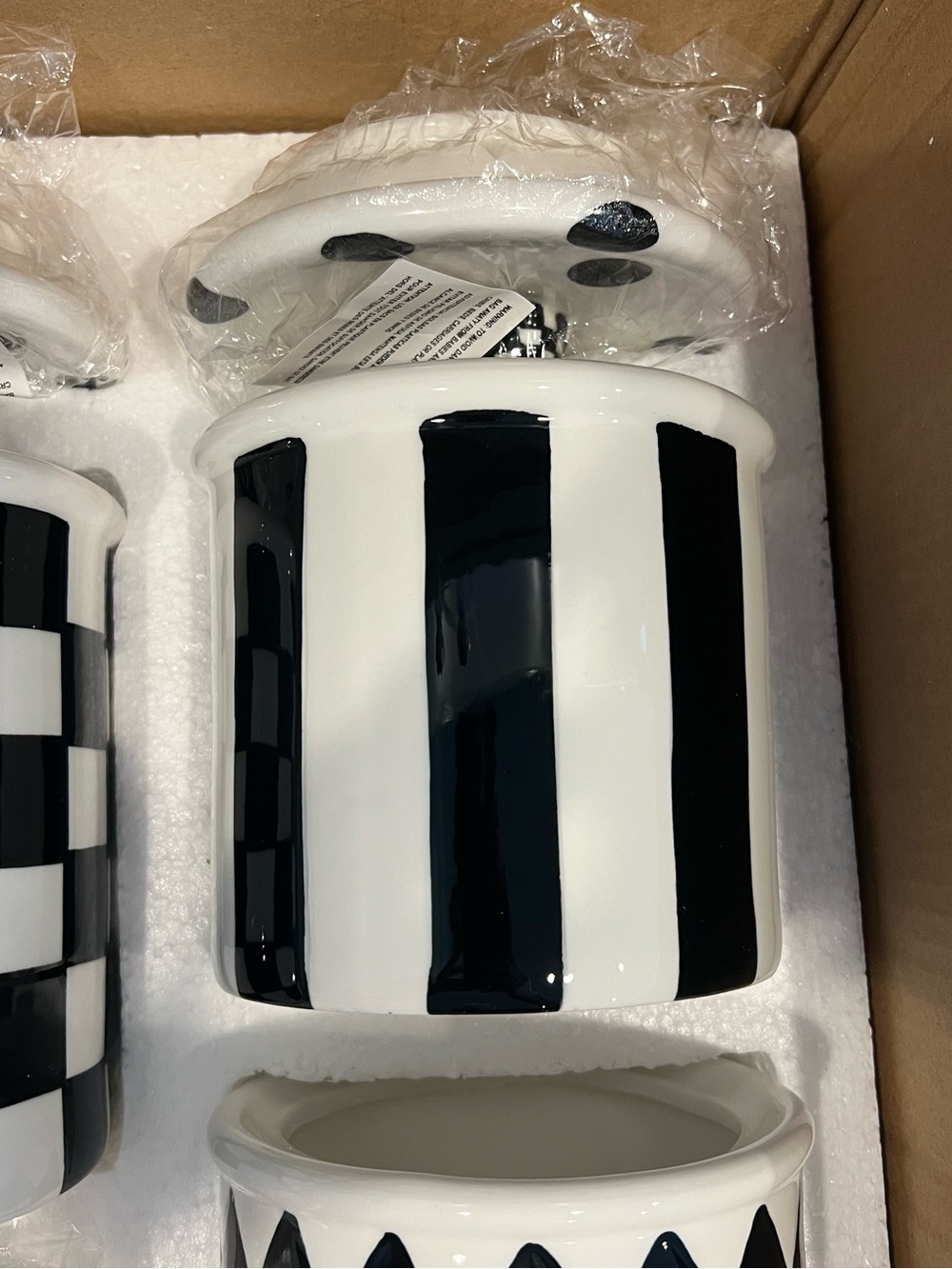 Mackenzie-Childs Cow Creamery Canisters Set of 3. Brand New In Original Box! - Picture 7 of 10